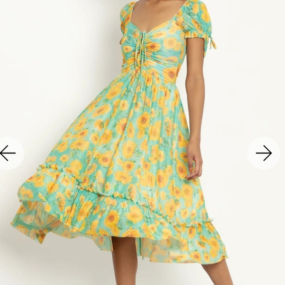 MONET SUNFLOWERS TEA PARTY DRESS